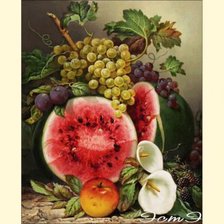 Схема вышивки «натюрморт с арбузом»