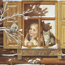 Схема вышивки «Л. Романова «Зимнее окно»»