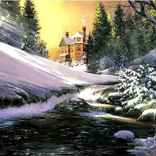 Схема вышивки «зимний пейзаж»