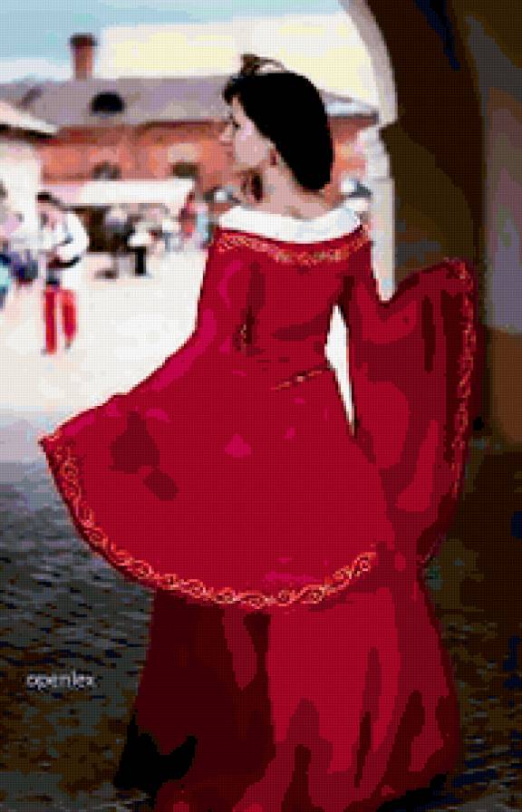 Девушка в красном - предпросмотр