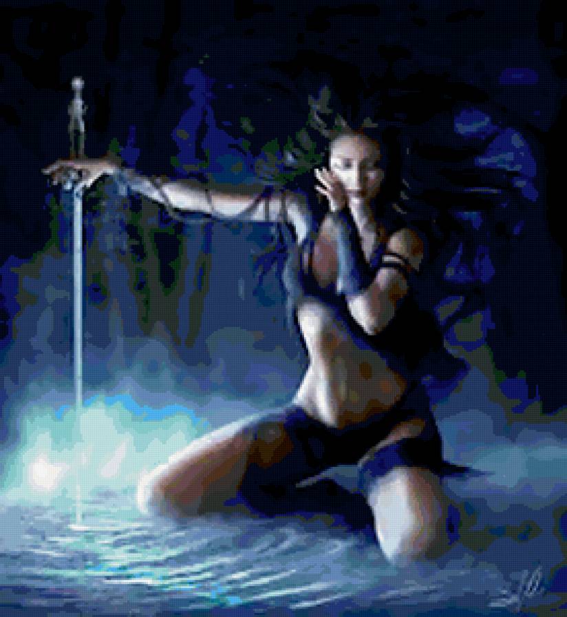 Девушка воин - девушка, меч, воин - предпросмотр