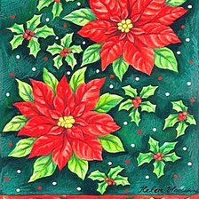 Схема вышивки «Пуансеттия»