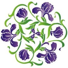 Схема вышивки «ирисы на подушку»