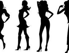 Схема вышивки «женские силуэты»