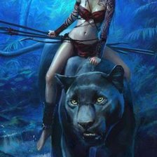 Схема вышивки «Охотница»