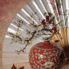 Схема вышивки «Натюрморт с веером»