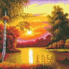 Схема вышивки «закат»