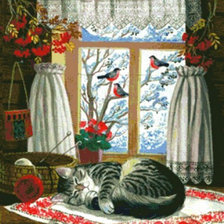 Схема вышивки «кот»