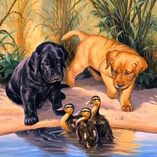 Схема вышивки «знакомство малышей»