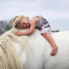 Схема вышивки «лошадь и ребенок»