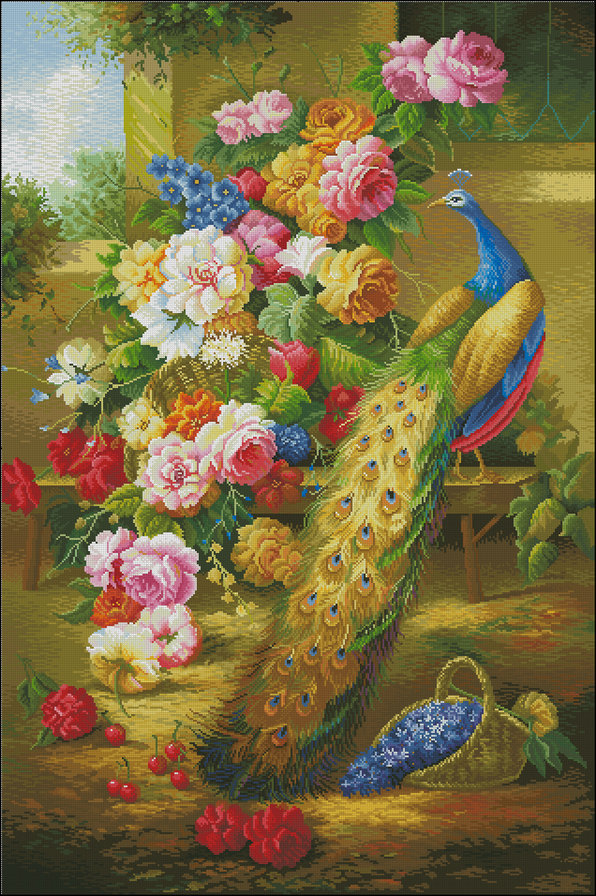 Павлин 120 цветов - оригинал