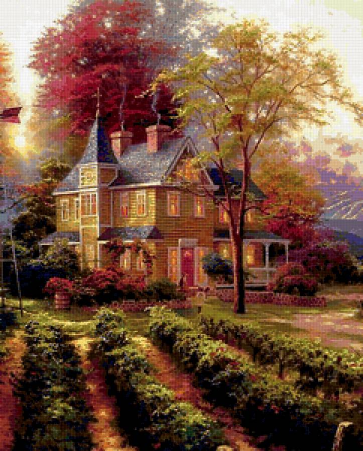 Осенний сад - растение, красота, природа, сад, строение - предпросмотр