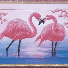Схема вышивки «розовые фломинго»