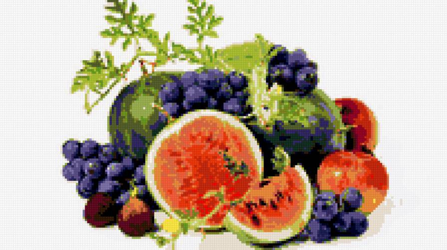 натюрморт - натюрморт арбуз виноград - предпросмотр