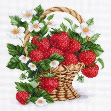 Схема вышивки «корзинка клубники»