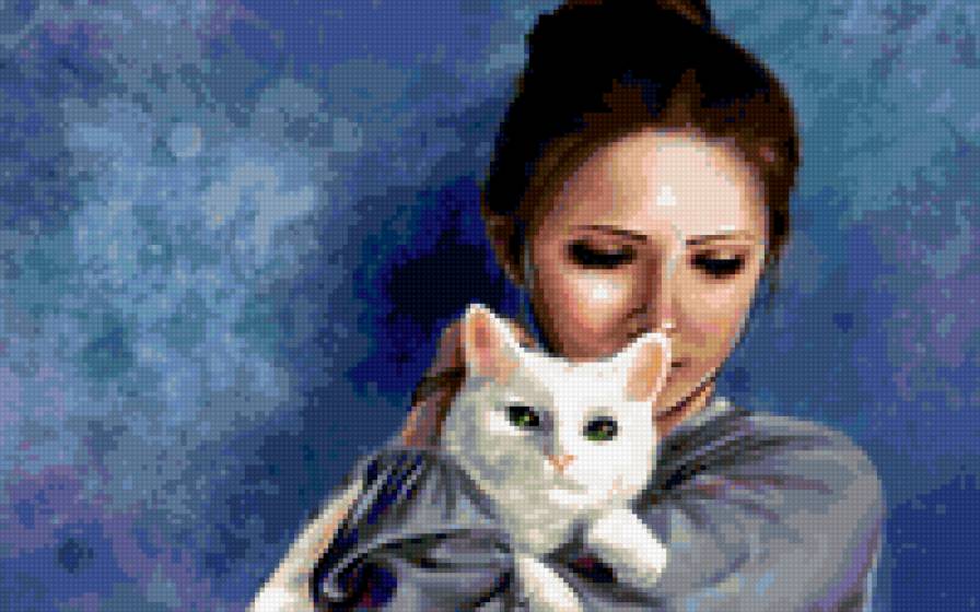 Александра - девушка, кошка - предпросмотр