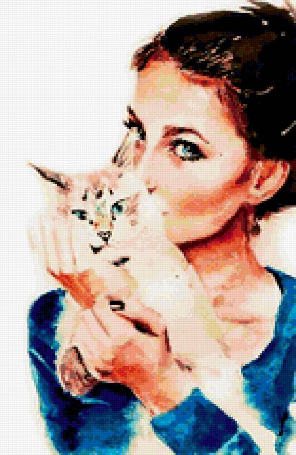 Ксю - девушка, кошка - предпросмотр