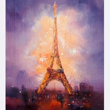Схема вышивки «ночной париж в "масле"»