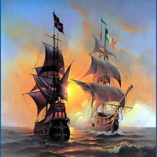 Схема вышивки «корабли»