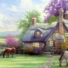 Схема вышивки «Сельский пейзаж»