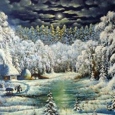 Схема вышивки «лунная ночь»