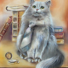 Схема вышивки «кот ученый»