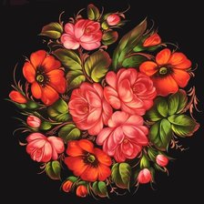 Схема вышивки «жостовская роспись»