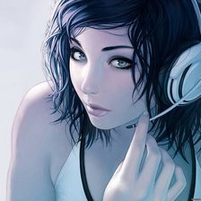 Схема вышивки «Девушка в наушниках»