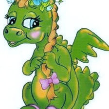 Схема вышивки «Дракончик в цветочках»