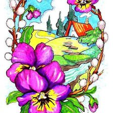 Схема вышивки «пейзаж»