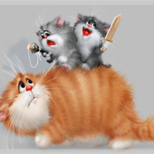 Схема вышивки «Котики»