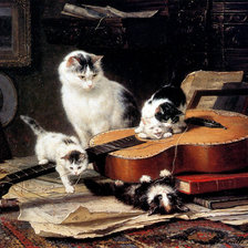 Схема вышивки «игривые котята»