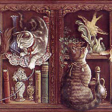 Схема вышивки «коты на полке»