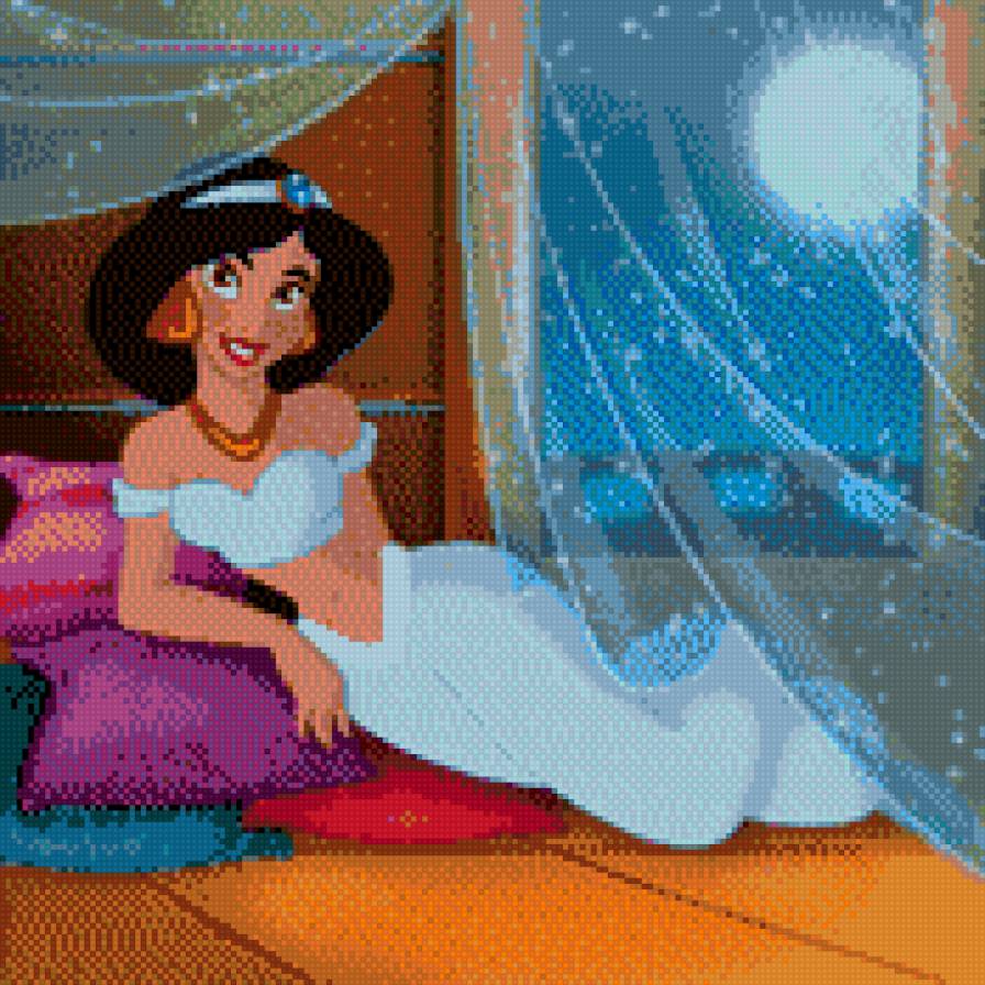 жасмин - принцесса, детская, подушка, дисней, мультик, алладин, детям, мультяшки - предпросмотр