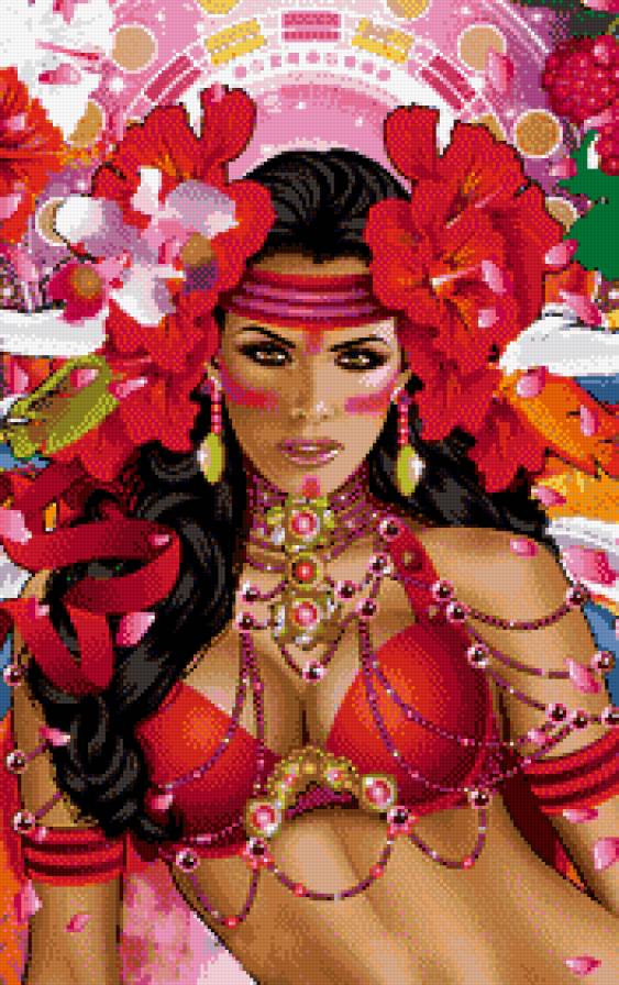 девушка в цветах - женщина, образ, девушки, портрет, цветы - предпросмотр