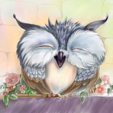 Схема вышивки «Совушка смеётся.»