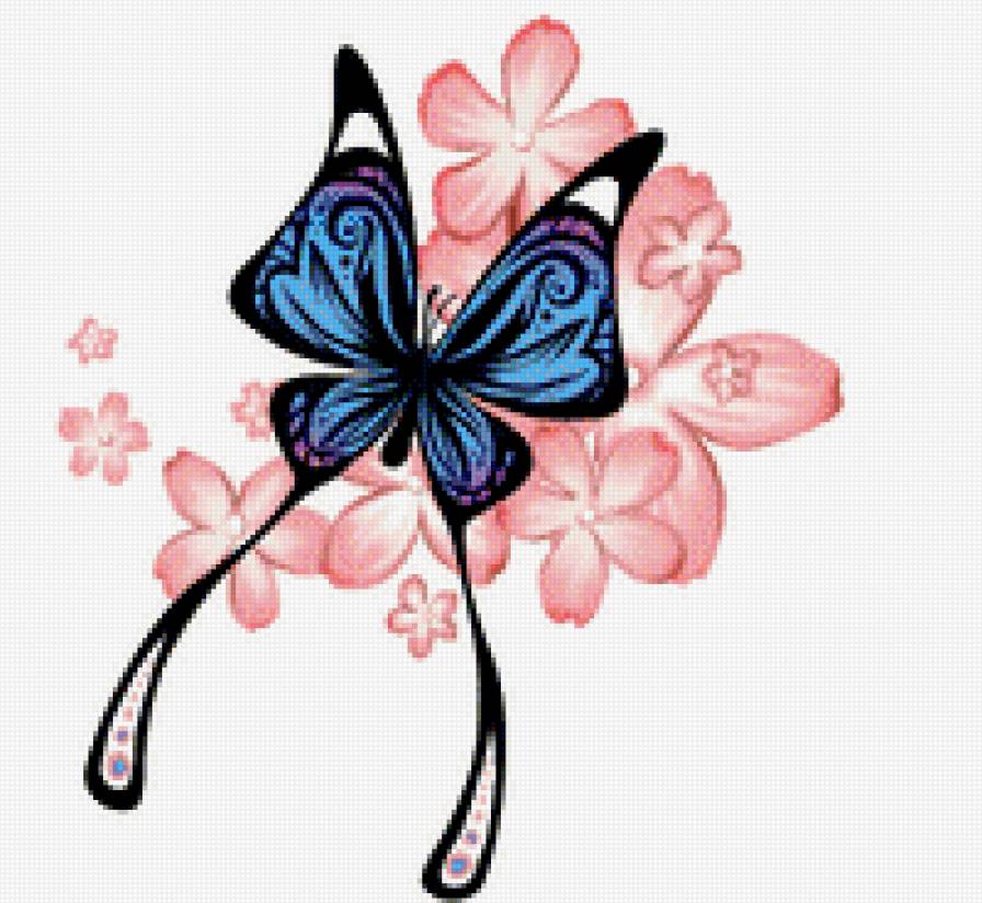 Бабочка и цветок - цветы, насекомые, растения, бабочка - предпросмотр