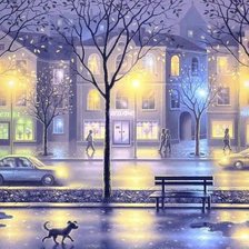 Схема вышивки «вечерний город»