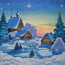Схема вышивки «зимний пейзаж»