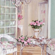 Схема вышивки «в стиле шебби-шик»