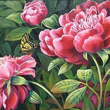 Схема вышивки «пионы»