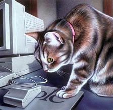 Схема вышивки «кот с мышкой»