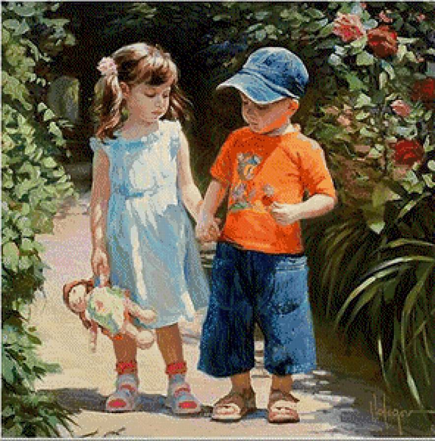 Серия "Очаровашки" - мальчик, дорога, лето, девочка, дети - предпросмотр