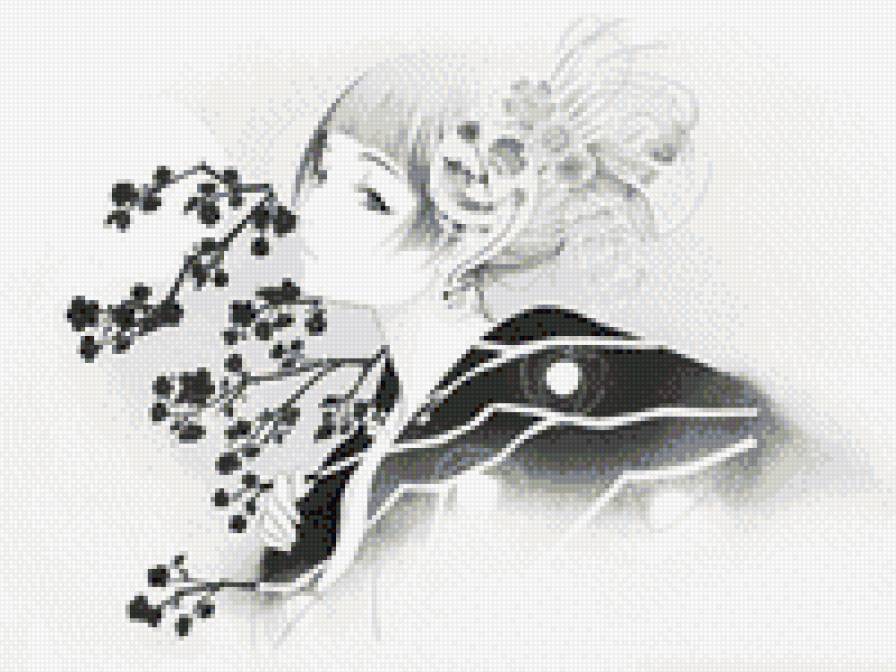 Девушка,монохром - азия, восток, монохром, девушка - предпросмотр