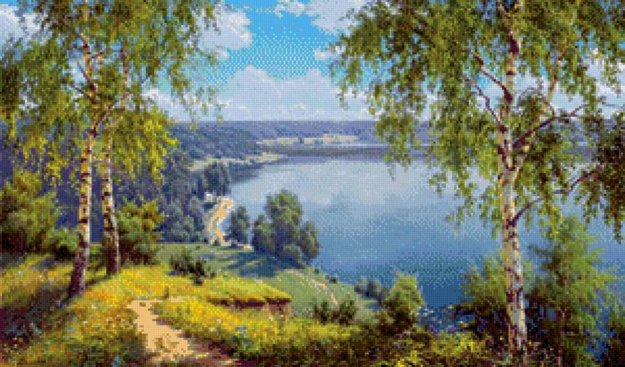 Летнее озеро - предпросмотр