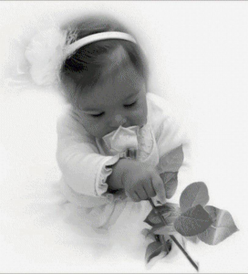 Девочка с розой - предпросмотр