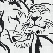 Схема вышивки «Пара львов»