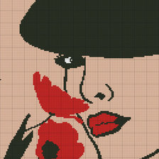 Схема вышивки «Дама»