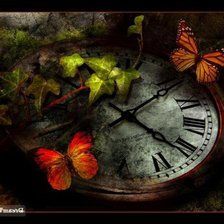 Схема вышивки «бабочки и время»