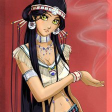 Схема вышивки «девушка из аниме»